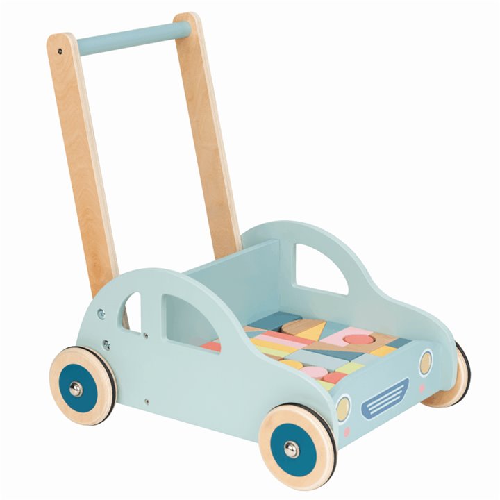 Lelin® Wooden Toy Walker with 36 Blocks